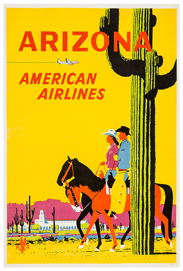 American Airlines - Arizona  - Vintage Airline Travel Poster