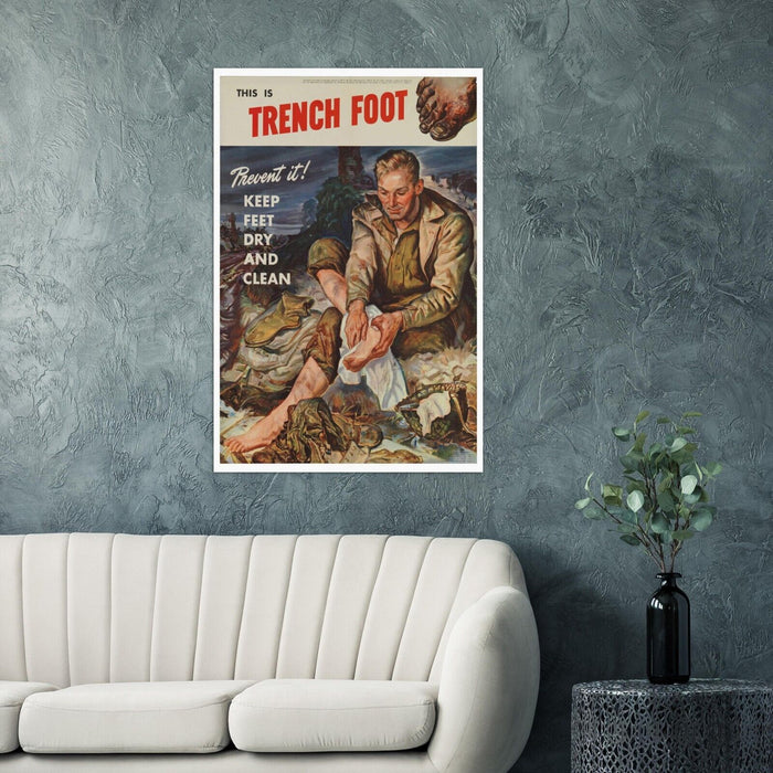 Trench Foot - World War 1 Poster - WW1 Vintage Poster