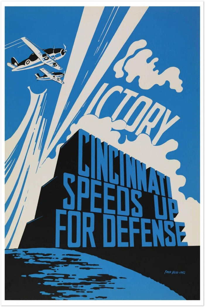 Cincinnati War Defense Manufacturing - World War 2 Poster - WW2 Vintage Poster