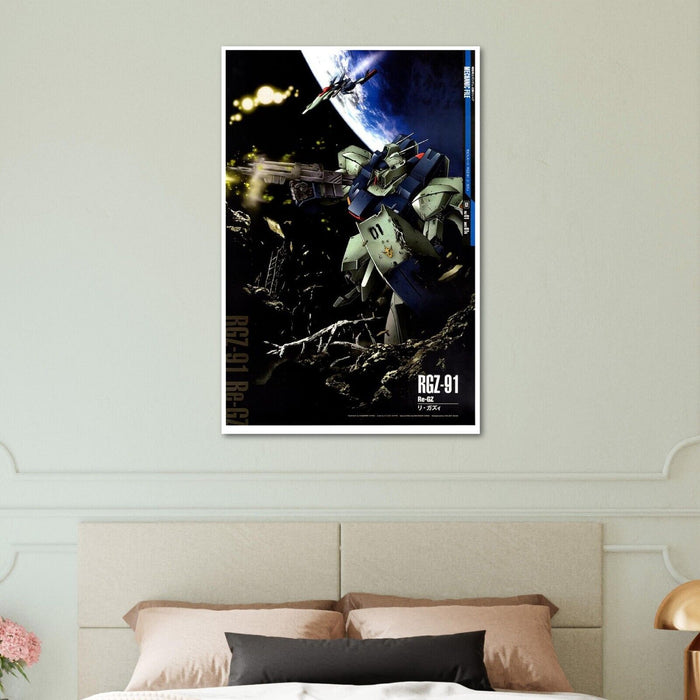 Re-Gz - RGZ-91 - Gundam Mechanical Poster - Japanese Anime Poster