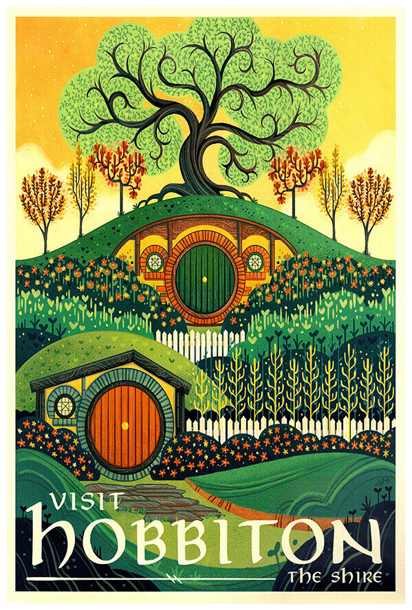 Visit Hobbiton - The Shire - Lord of the Rings Poster- The Hobbit