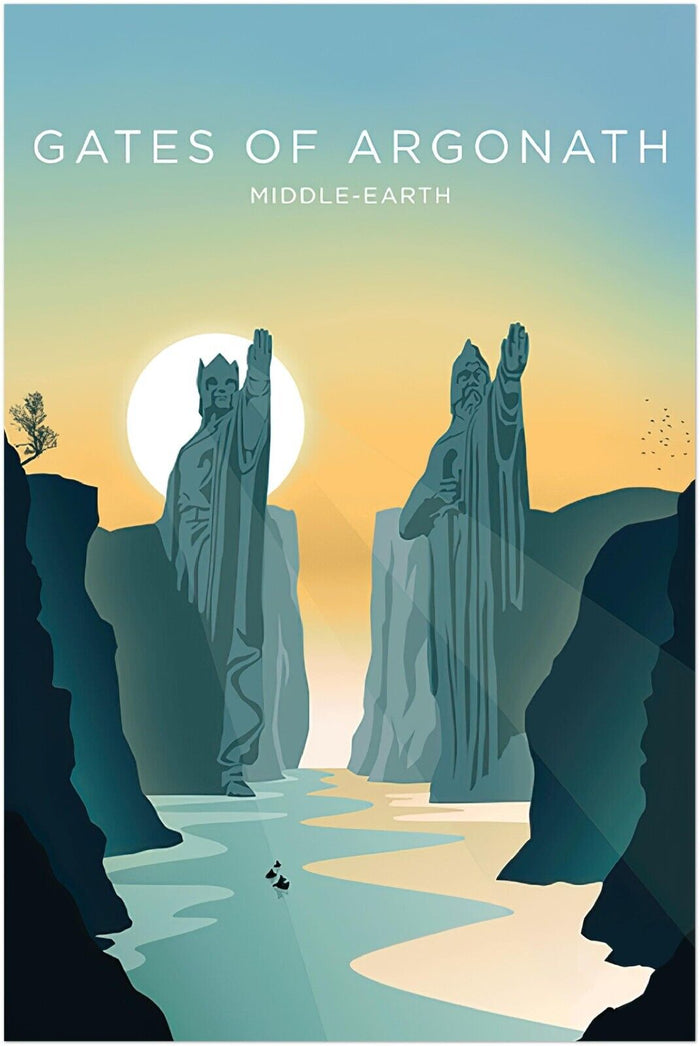 Gates of Argonath - Lord of the Rings Travel Poster