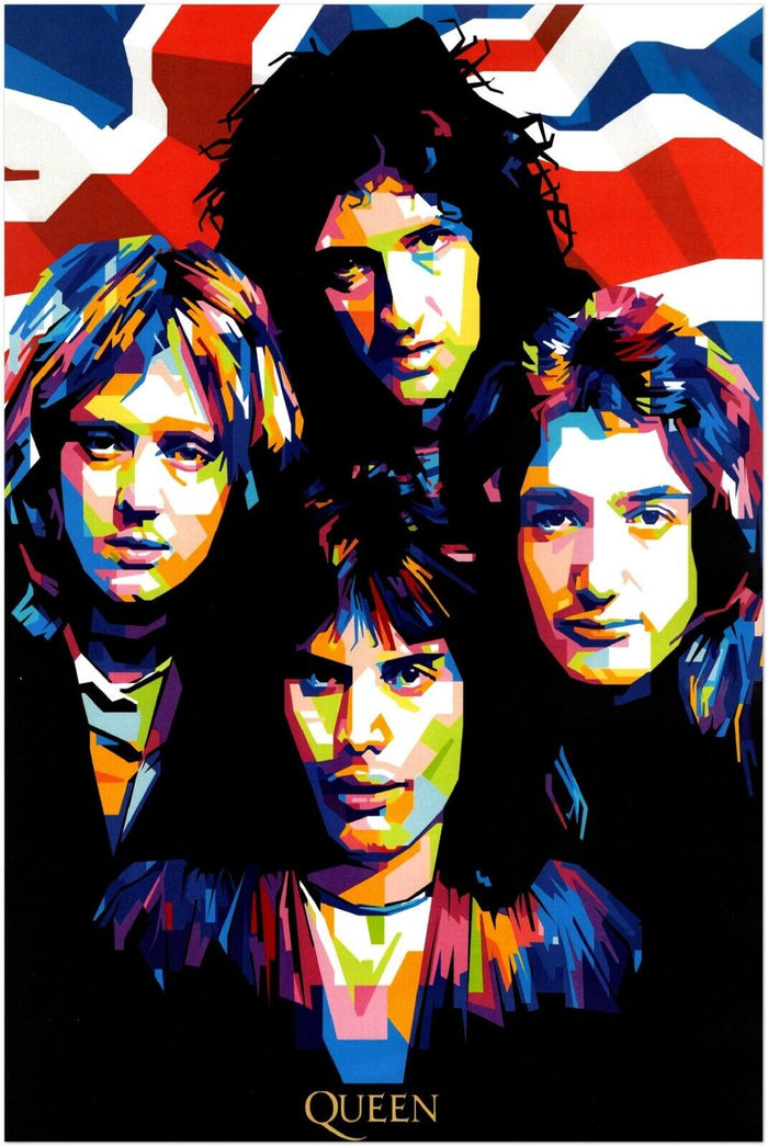 Queen Band Poster - Music Print, Rock Wall Art - Freddie Mercury