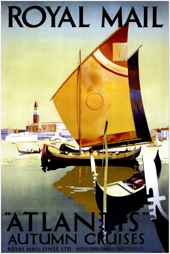 Cruise Line - Royal Mail - Vintage Travel Poster, Retro Posters