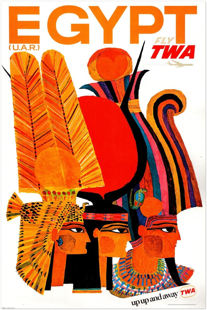 Egypt - Pharaohs - Fly TWA - Vintage Airline Travel Poster