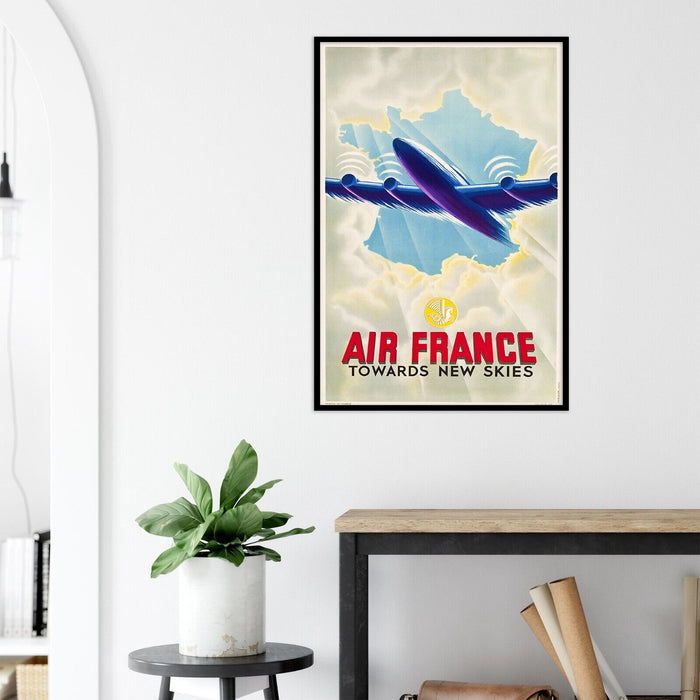 Air France - Towards New Skies - Vintage Airline Travel Poster