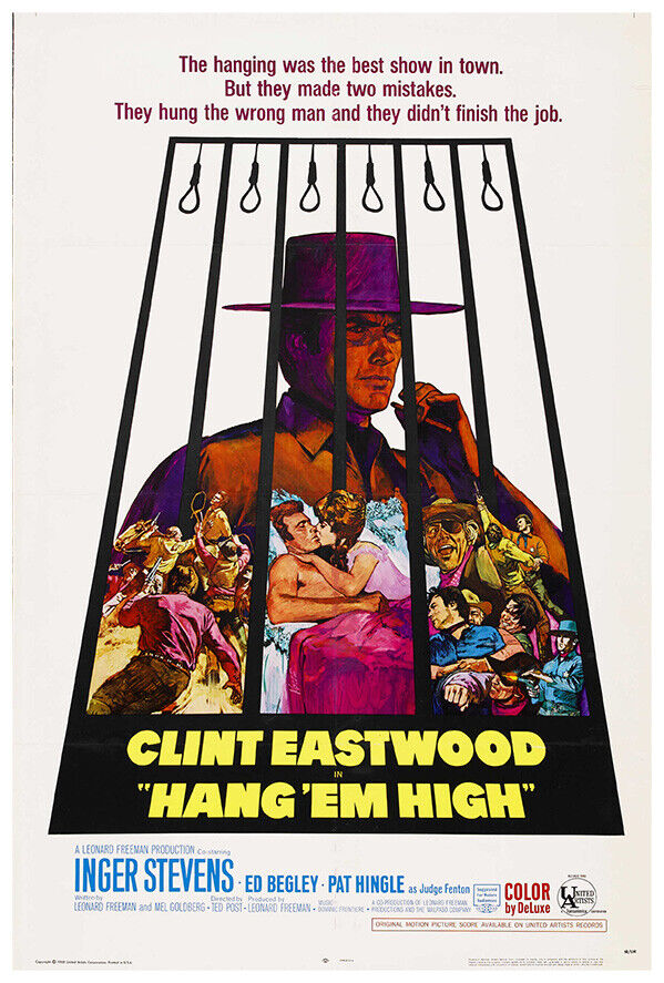 Hang'em High - Clint Eastwood - Movie Poster - US Version