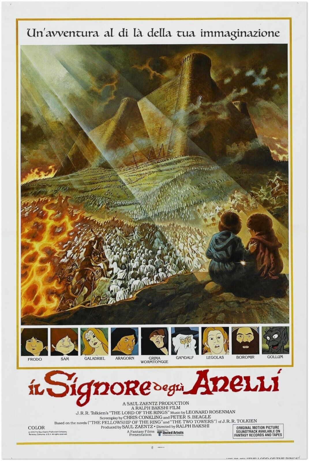 Lord of the Rings Animated Movie Poster - 1978 - Italian Version