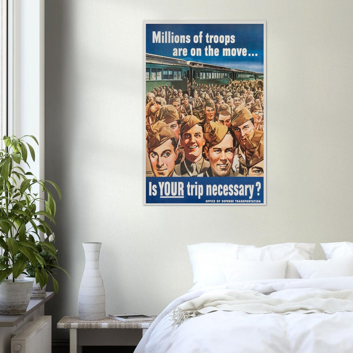 Is Your Trip Necessary?  - WW2 Vintage Poster - World War 2 poster