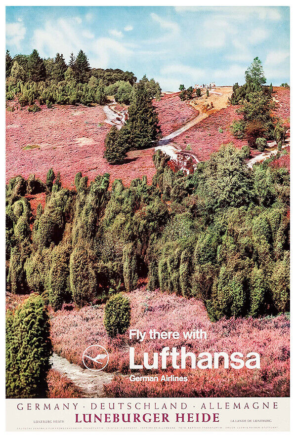 Lufthansa Airline - Germany - Vintage Travel Poster