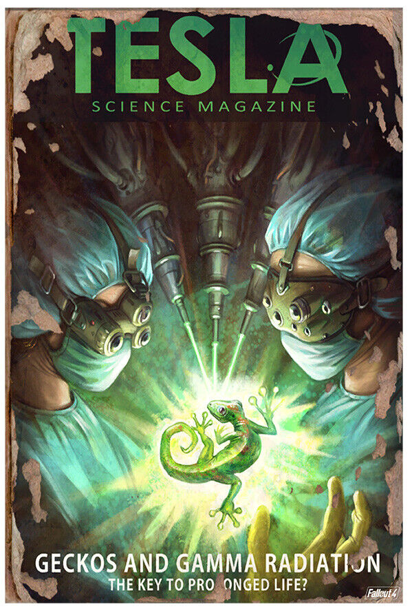 Tesla Science Journal - Geckos and Gamma Radiation - Fallout 4 Poster