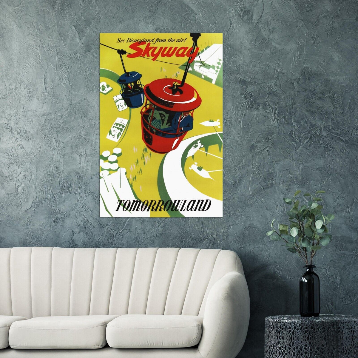 Disney Attraction Poster -  Skyway - Disneyland Vintage Poster