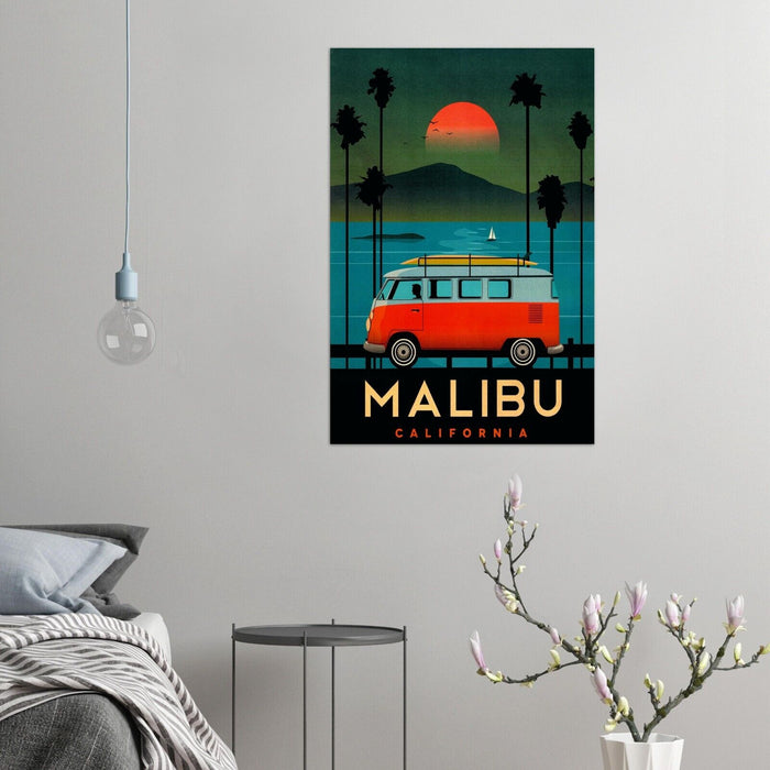 Travel Posters Malibu - California Vintage Travel Poster