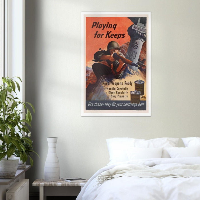 Playing for Keeps - World War 2 Poster - WW2 Vintage Poster