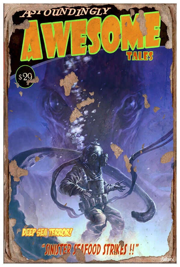 Astoundingly Awesome Tales - Sinister Seafood Strikes - Fallout 4 Poster