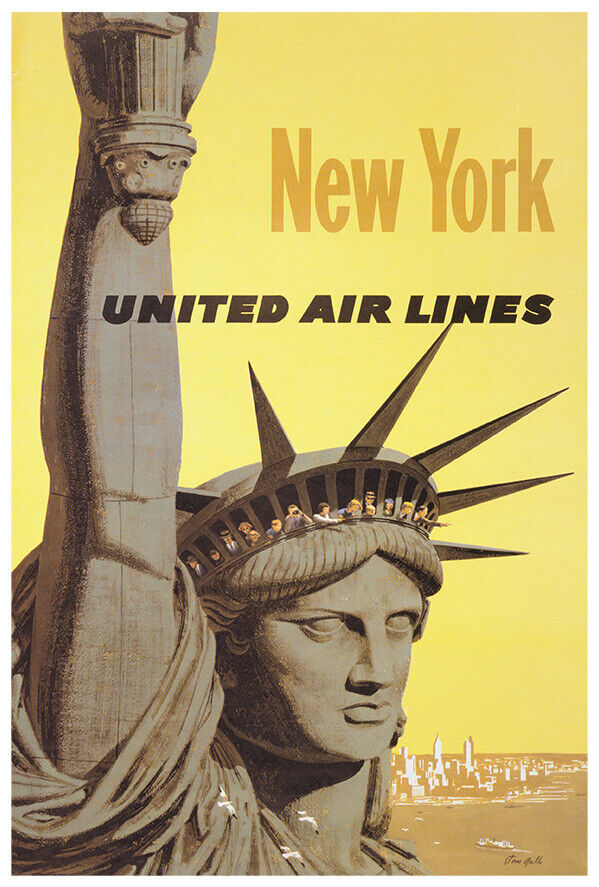 United Airlines - New York - 1960s - Vintage Travel Poster