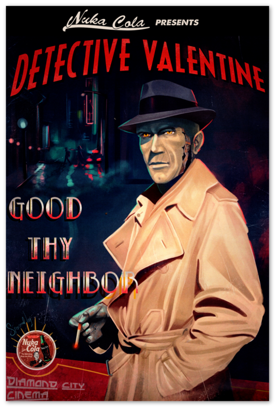 Fallout Poster Detective Valentine Video Game Poster Gaming Fallout