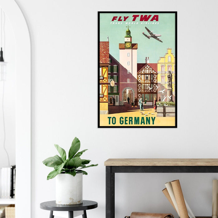 Trans World Airlines - TWA - Fly Germany - 1950s - Vintage Travel Poster