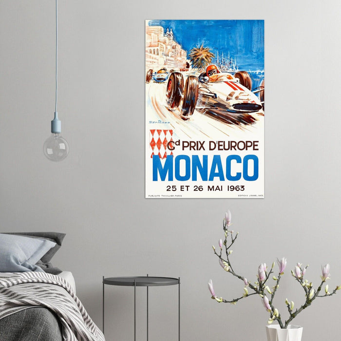 Monaco Grand Prix 1963 - Vintage Auto Racing Poster