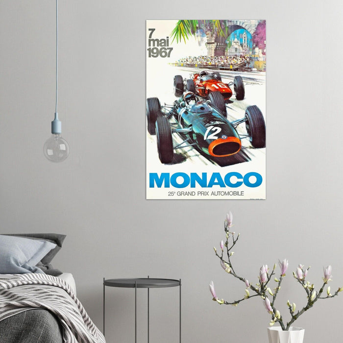 Monaco Grand Prix 1967 - Vintage Auto Racing Poster