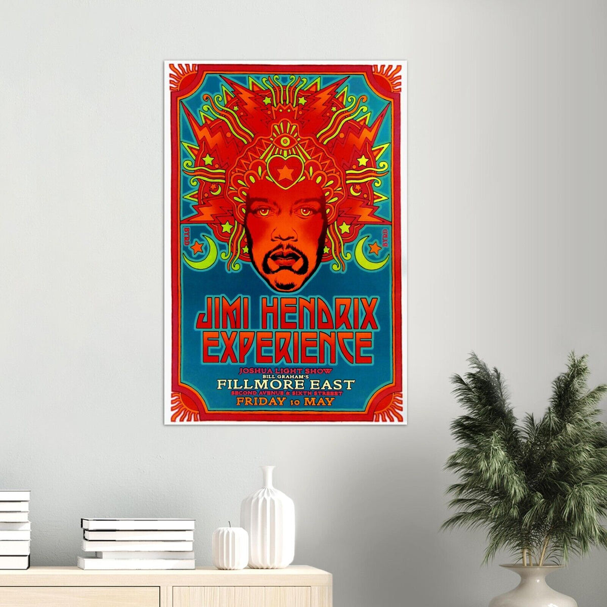 Jimmy Hendrix Concert Poster - Fillmore East #2 - Music Print, Rock Wall Art