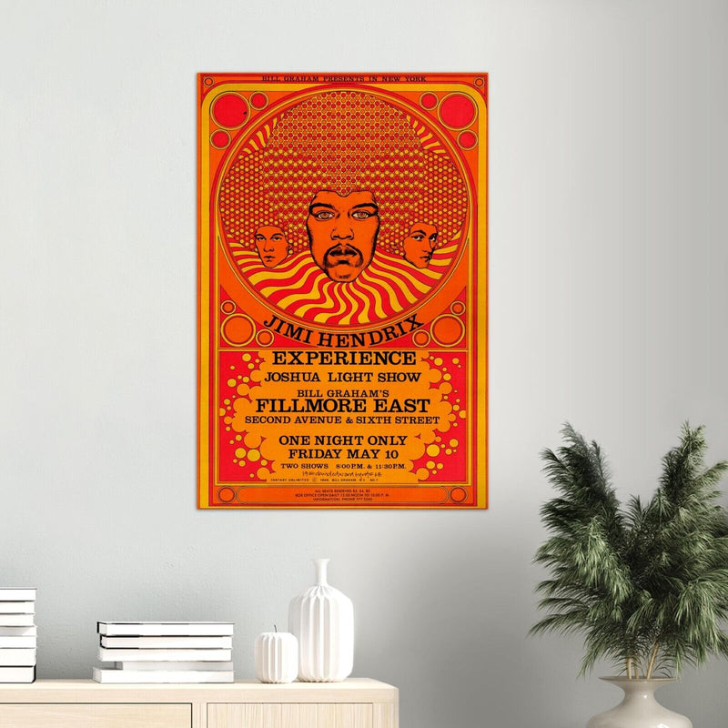 Jimmy Hendrix Concert Poster - Fillmore East #1 - Music Print, Rock Wall Art