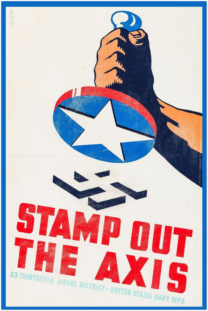 Stamp Out the Axis - WW2 Vintage Poster - World War 2 Poster