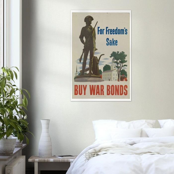 For Freedom's Sake - War Bonds - World War 2 Poster - WW2 Vintage Poster