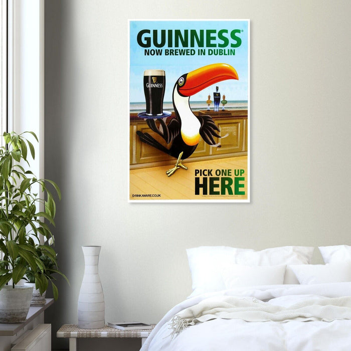 Guinness Now Brewed In Dublin - Vintage Advertising Poster - Beer and Wine Print