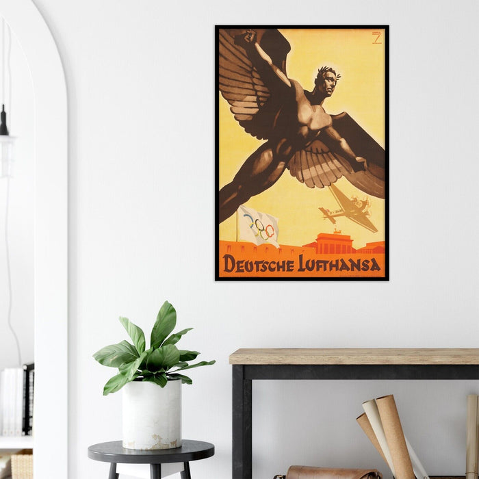 Lufthansa Airline - 1936 Olympics - Berlin - Germany - Vintage Travel Poster