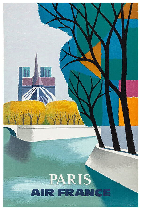 Air France - Paris - Version #1 - Vintage Airline Travel Poster