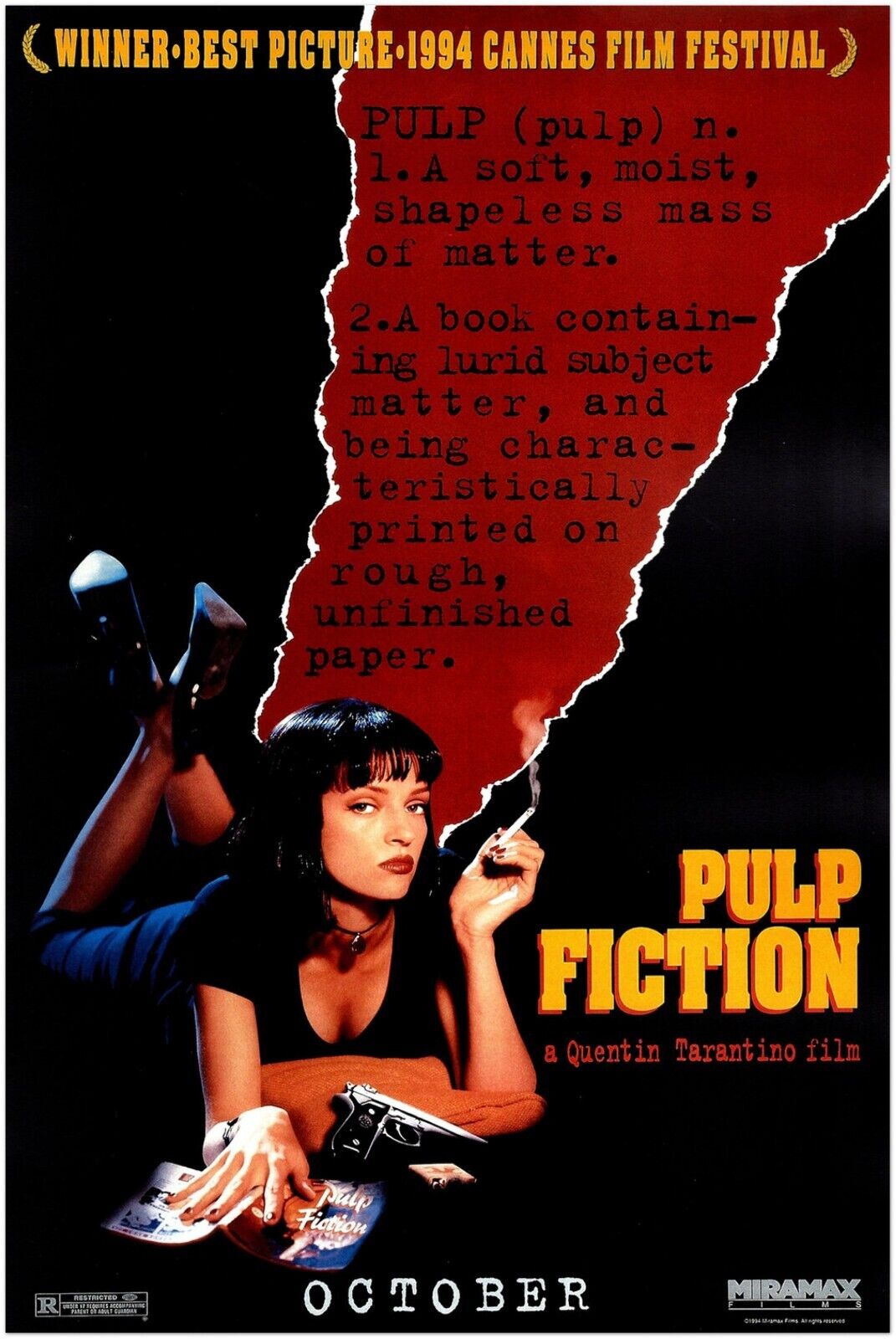 Pulp Fiction Movie Poster - Quentin Tarantino - Teaser US Version