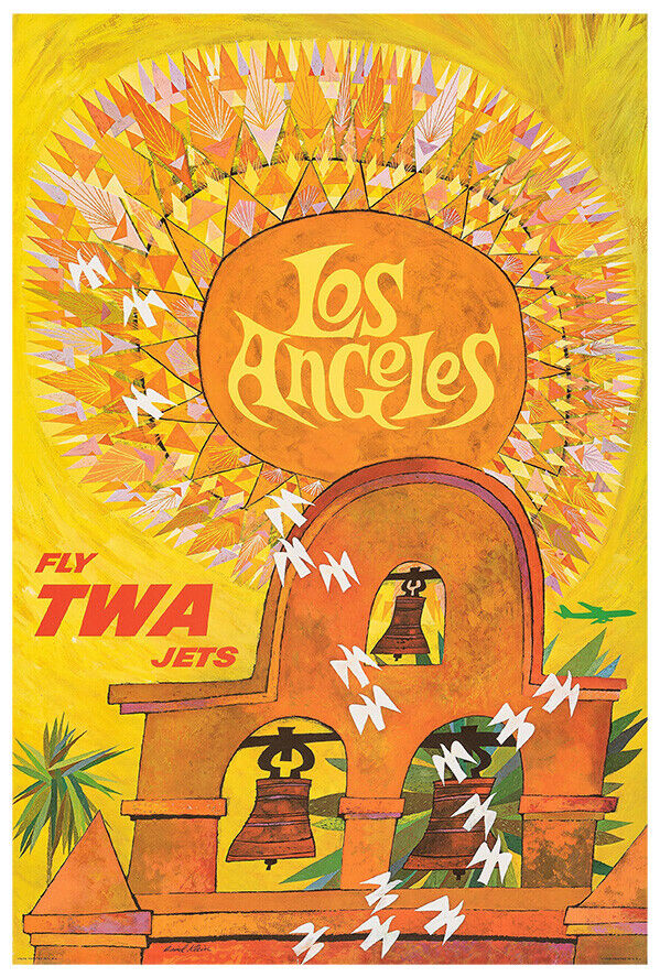 Trans World Airlines - Fly TWA - Los Angeles - 1960s - Vintage Travel Poster