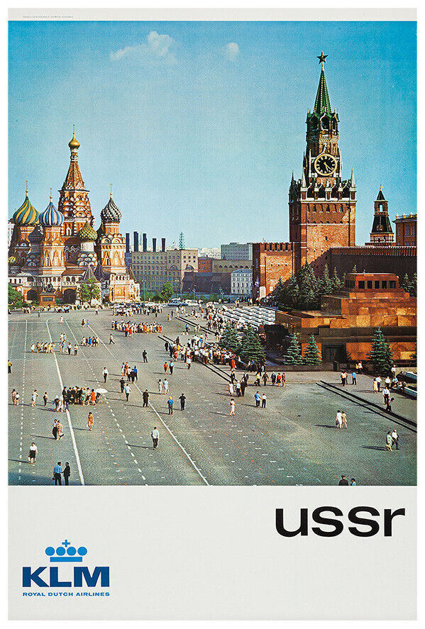 KLM - Russia - USSR - 1960s - Vintage Airline Travel Poster