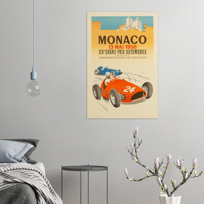 Monaco Grand Prix 1956 - Vintage Auto Racing Poster