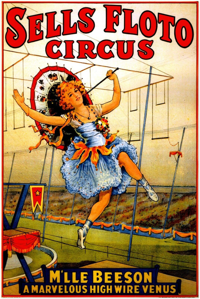 Circus, Clown, Carnivals Sells Floto Poster Vintage