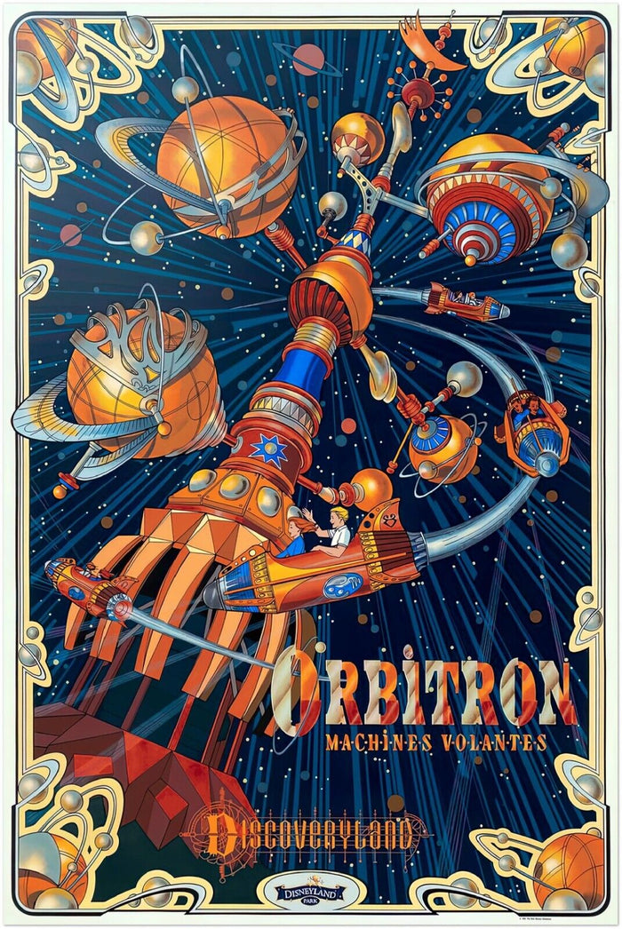 Disney Attraction Poster - Orbitron Disneyland Paris Euro Disney Vintage Poster