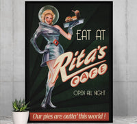 Fallout Poster Rita's Cafe Video Game Poster Gaming Fallout