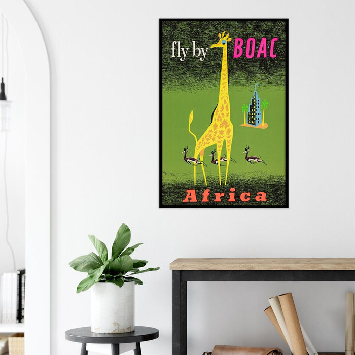 British Overseas Airways Corporation - Africa  - Vintage Airline Travel Poster