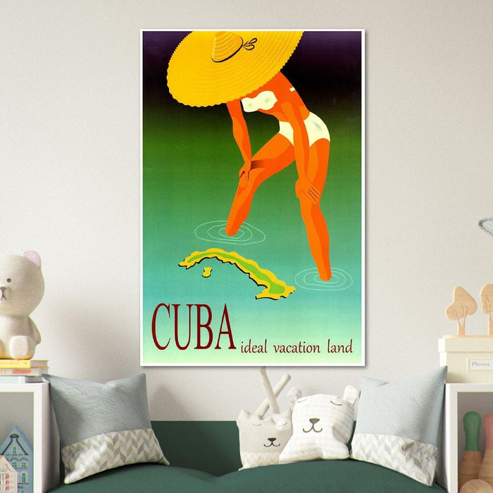 Cuba - Ideal Vacation  - Vintage Travel Poster