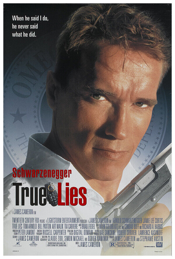 True Lies- Movie Poster - Arnold Schwarzenegger - US Version