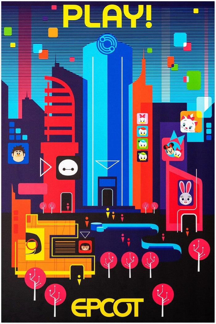 Disney Epcot Center Attraction Poster - Play - Disney World D23