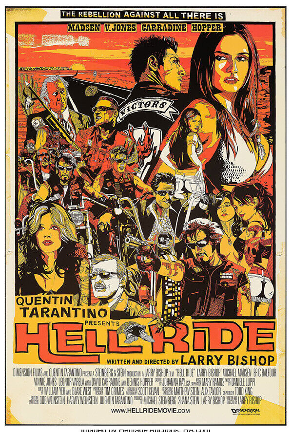 Hell Ride - Produced by Quentin Tarantino - US Version - Movie Poster, Wall Art