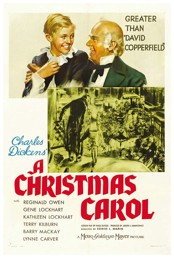 A Christmas Carol - 1938 - Christmas Holiday Movie Poster - US Version