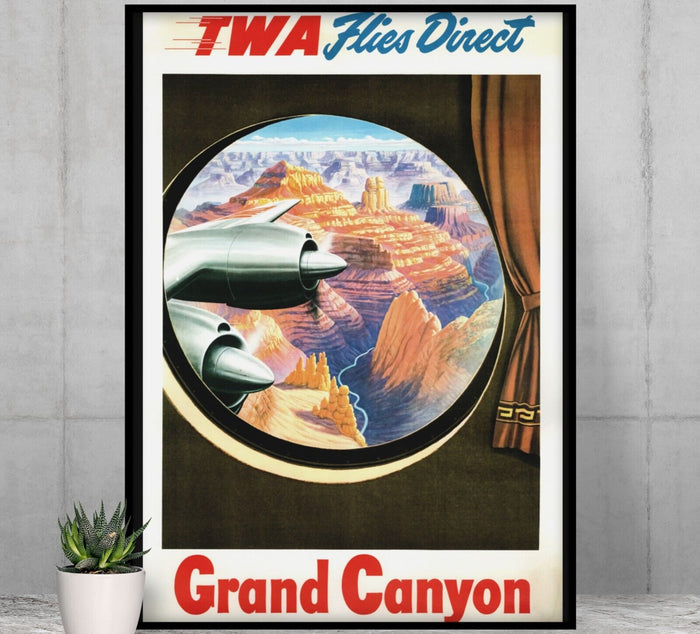 Grand Canyon - Fly TWA - Vintage Airline Travel Poster - National Park