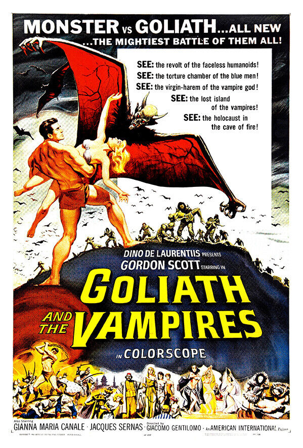 Goliath and the Vampires - Vintage Horror Movie Poster