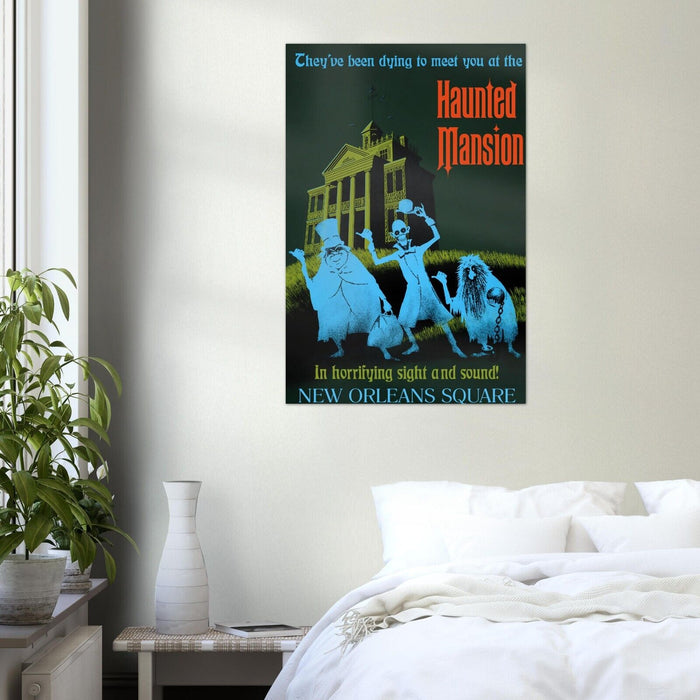 Disney Attraction Poster - Haunted Mansion - Disneyland Vintage Poster