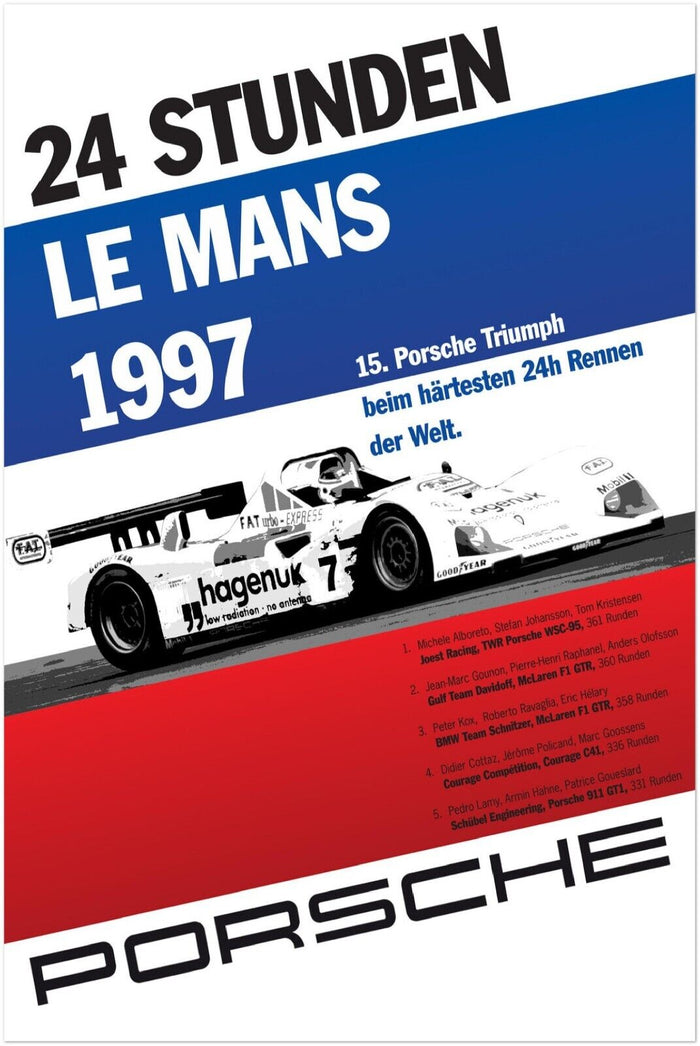 24 Stunden Le Mans - 1997 - Vintage Auto Racing Poster