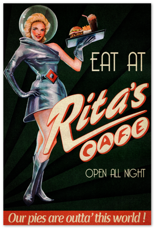 Fallout Poster Rita's Cafe Video Game Poster Gaming Fallout