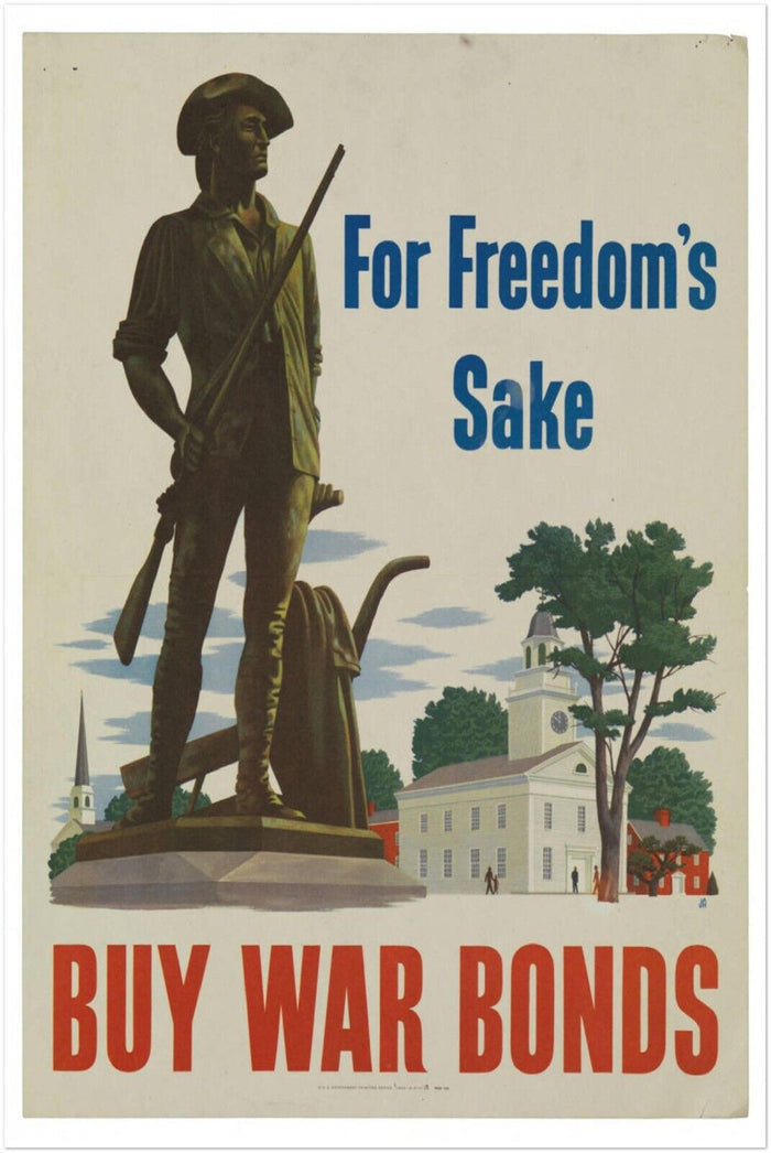 For Freedom's Sake - War Bonds - World War 2 Poster - WW2 Vintage Poster